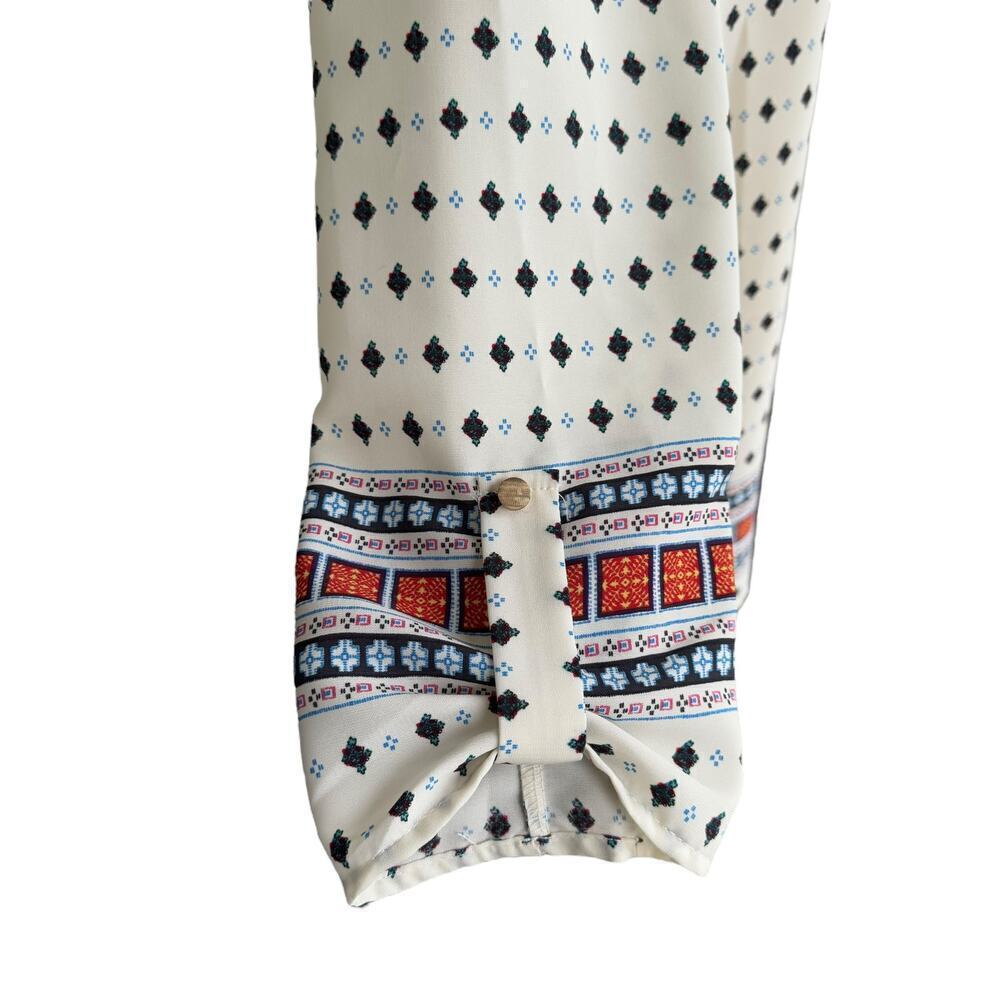 Firuzé Aztec Pattern Long Sleeve Blouse Full Zippered Back, Women’s Medium - Picture 6 of 7